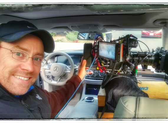 Jens Piotrowski setup for In-car work with Transvideo RainbowHD