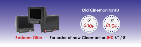 Trade in Transvideo old monitor with CinemonitorHD redeem offer